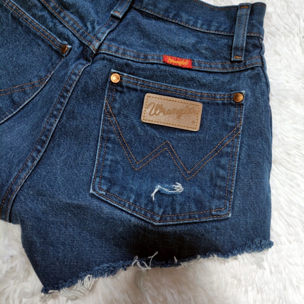 Vintage Wrangler Denim High Waisted Cut Off Shorts
